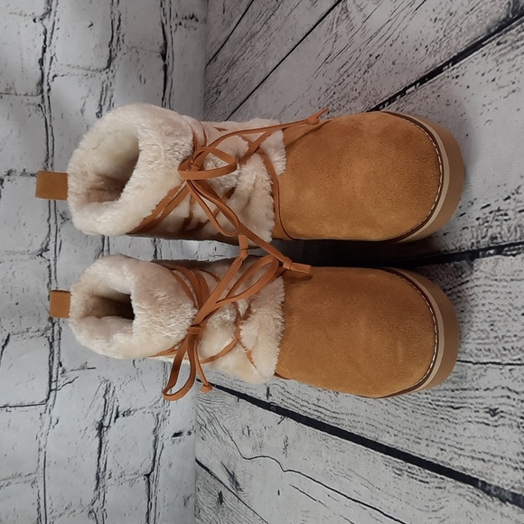 Style & Co.STYLE & COMPANY Womens Beige Mixed Media Cold Weather Zijune Round 7 - Picture 4 of 7